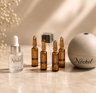 NÖCKEL Pflegeritual mit Exosomen-Ampullen, Hyaluron Peptide Serum und Ice Tool