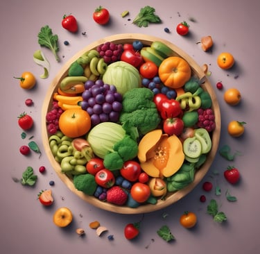 healthy bowl of fruits and vegetables as recommended