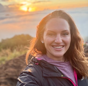 a picture of Alena Booth on top of Mount Batur Bali