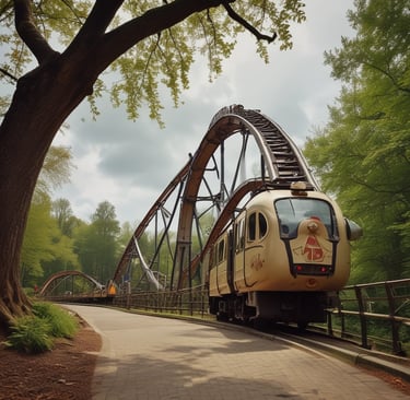 a train on a bridge over a bridge