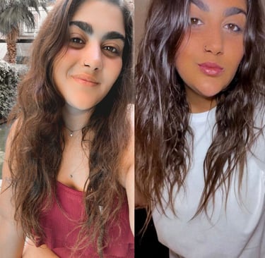 Cambio del cabello en una mujer