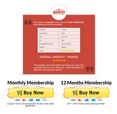 Profit Maximiser Annual Price membership Mike Cruickshank Bonus Bagging Matched Betting Pro