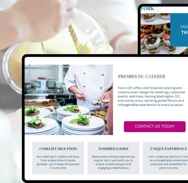luxury web design for wedding professionals: wedding and event caterers and venues