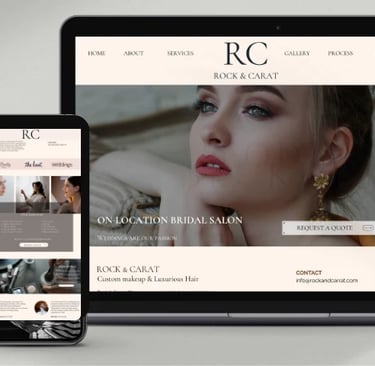 luxury web design for wedding professionals: wedding hair and make-up artists