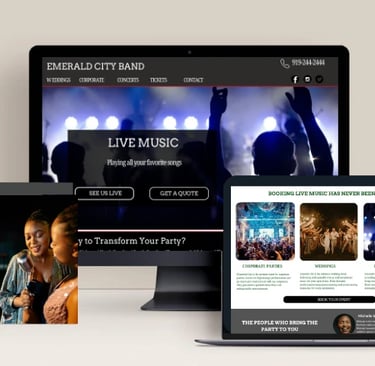luxury web design for wedding professionals: wedding bands, djs and musicians