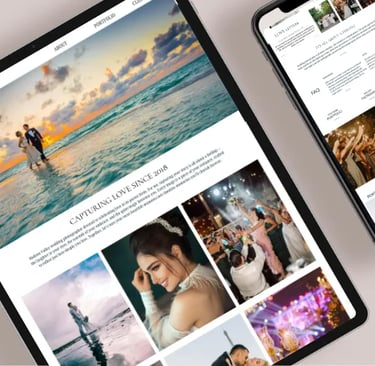 luxury web design for wedding professionals: wedding photographers and videographers