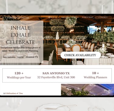 luxury web design for wedding professionals: wedding planners