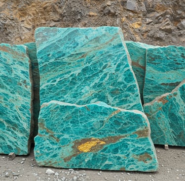 Raw Russian Amazonite gemstone specimen with vibrant blue-green hues and natural white streaks.