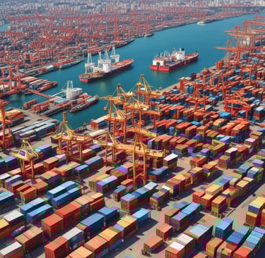 Transport maritime France Comores – conteneurs sur port de chargement.