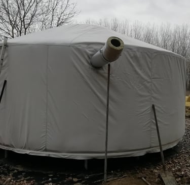 Jurta kéménybekötés