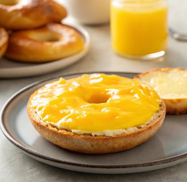 lemon curd on a bagel