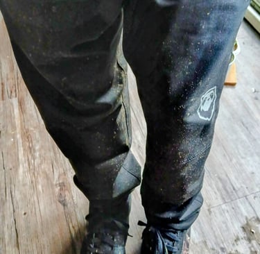 waring adean trails mtb pants after muddy ride