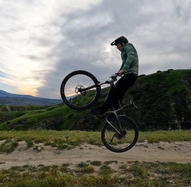 mountain biker doing a bunnyhop