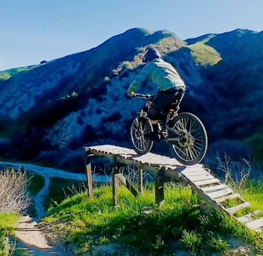 Ladder drop for mountain bikes at Hulda Crooks park
