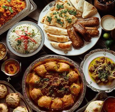 Assortiment de plats indiens savoureux, favorisant santé et équilibrebre