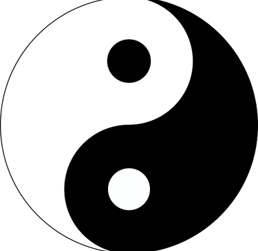 Symbole yin yang représentant l’énergie et l’équilibre selon la tradition chinoise