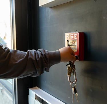 pull station being opened