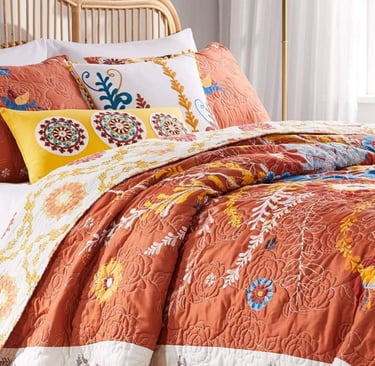 colorful modern Moroccan bedroom