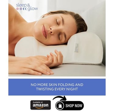 a woman sleeping on a sleep and glow pillow