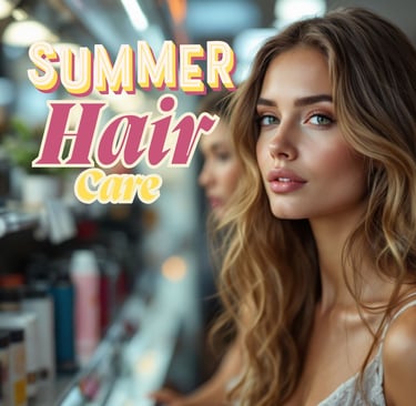 a woman looking at hair products