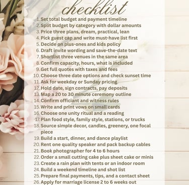 wedding checklist