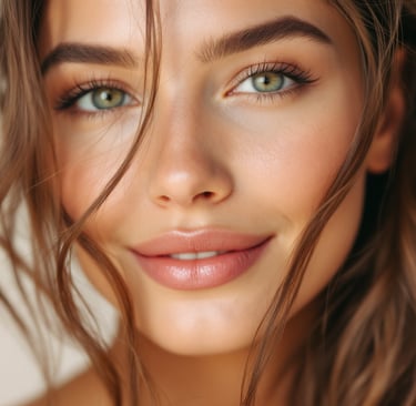 a woman with Healthy, glowing skin