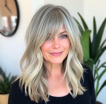 woman over 50 with a Long hair shag cut The modern shag