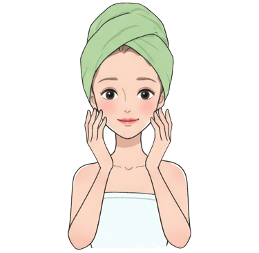 a woman with a towel wrapped around her head