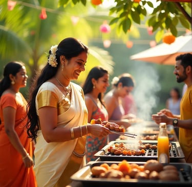 "Backyard BBQ" Picnic in Kerala Wedding