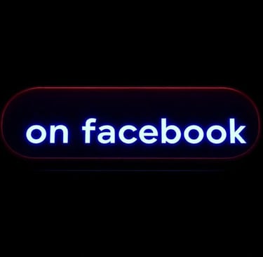 a neon sign that says on facebook