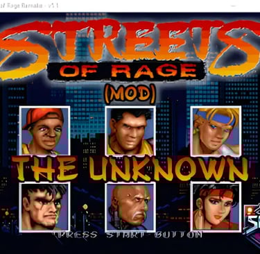 a streets of rage game with the title streets of rage: the unknown