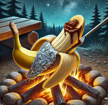 Banana com Chocolate na Brasa.