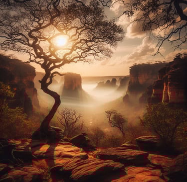 Parque Nacional da Serra da Capivara. (Imagem gerada através de IA)