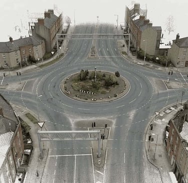 Rilievo stradale su ampia superficie con carta dei servizi a terra