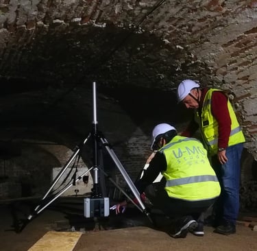 Rilievo laser scanner di ipogeo con discesa laser sotto terra