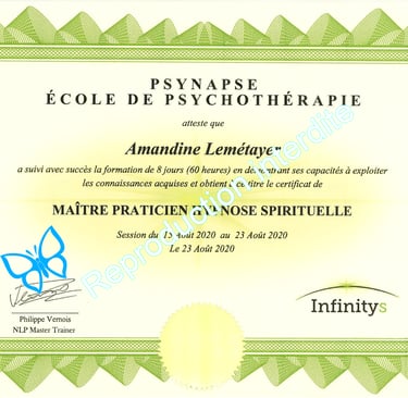 certificat de maître praticien en hypnose spirituelle