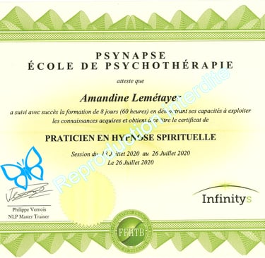 certificat de praticien en hypnose spirituelle