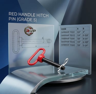Hitch Pin Red Handle Brand RWP with Specifications