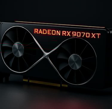 Radeon RX 9070 XT with red LED and dual fans