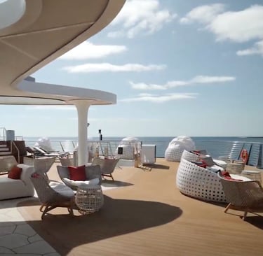 Luxury yacht cruise in the Galapagos Islands with volcanic coastline