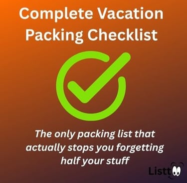 Complete Vacation Packing Checklist
