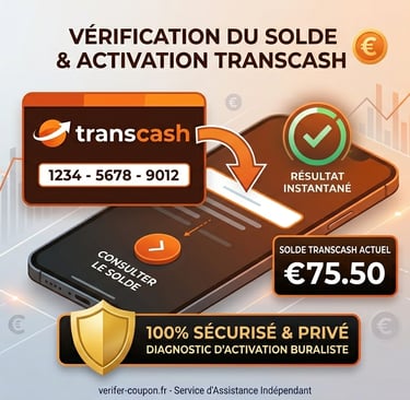 Statut Transcash : Vérifier l'activation de ma recharge (12 chiffres)