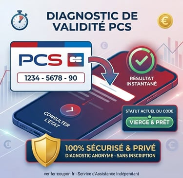 Solde PCS : Vérifier la validité de mon code recharge (10 chiffres)