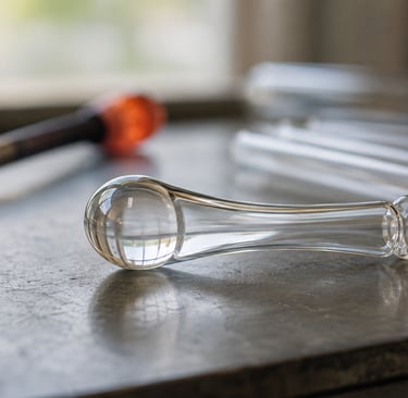 borosilicate glass dildo creation sitting on a table