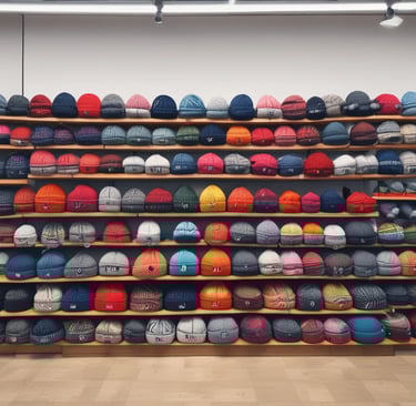 A cozy display of hoodies and sweatsuits hanging on rustic wooden hangers.