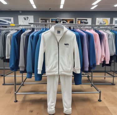 A neatly folded stack of men's casual shirts in various colors and patterns.