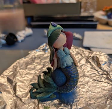 Mermaid Sculpture - Acrylic Paint