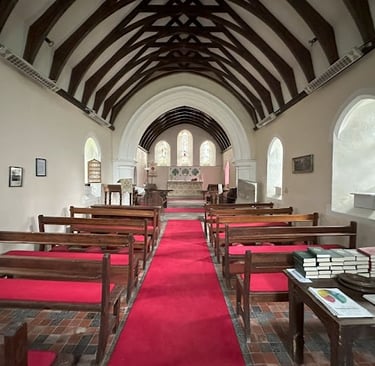 Interioe Llanlleonfel Church, Garth.