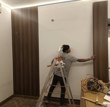 fluted panel installation image