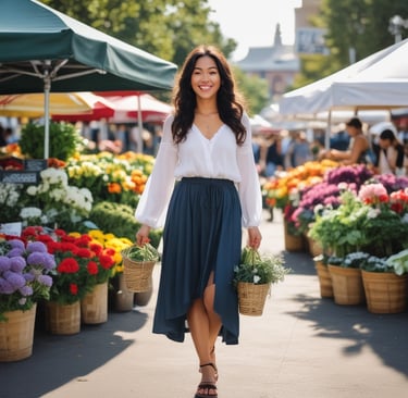woman in red and white crew neck t-shirt wearing brown hat